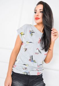 T-shirt damski kolorowe ptaki