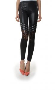 -20% SALE Modne legginsy a\'la skóra panterka