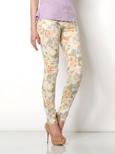 -20% SALE Jeansy spodnie rurki floral kwiaty
