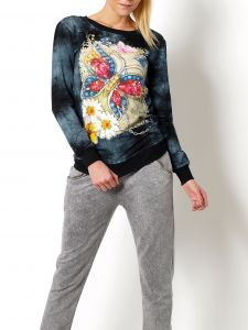 Dekatyzowana bluza z nadrukiem Dekatyzowana bluza z nadrukiem